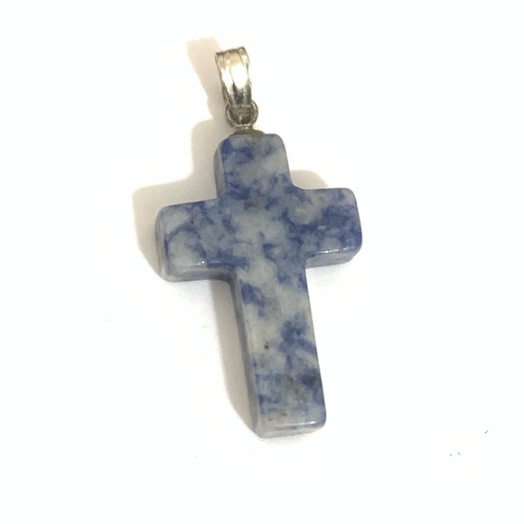 Jewelry - Blue Lapiz Cross Pendant